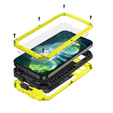 Pouzdro pro iPhone 13 Pro, R-JUST CamShield Slide, pancéřované, žluté / černé