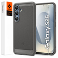 Pouzdro Spigen pro Samsung Galaxy S25, Rugged Armor MagSafe, šedé + tvrzené sklo 9H
