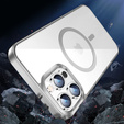 Pouzdro pro iPhone 14 Pro, ERBORD Hybrid MagSafe Case, stříbrné