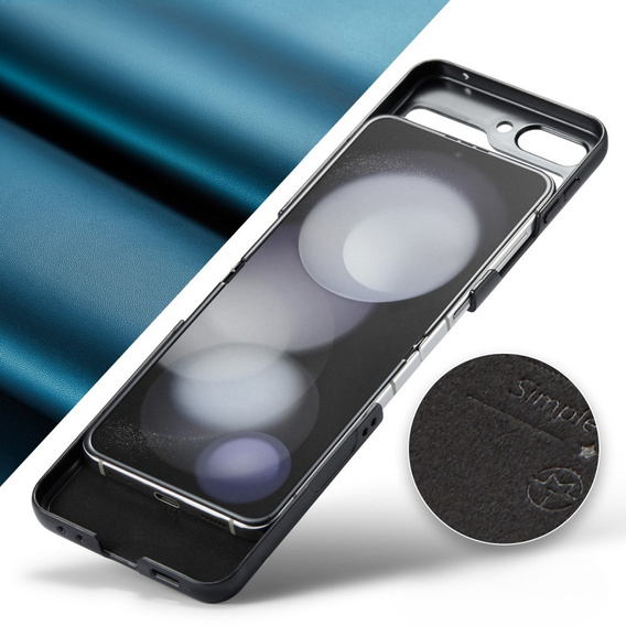 Pouzdro pro Samsung Galaxy Z Flip7 FE / Z Flip6, CASEME Litchi Leather, modré