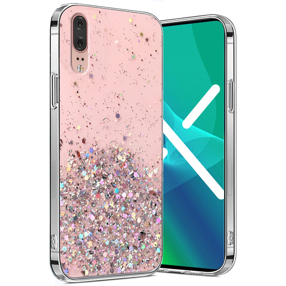 Pouzdro pro Huawei P20, Glittery, růžové