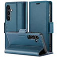 Pouzdro pro Samsung Galaxy A55, ERBORD Glossy Litchi, flipová peněženka, modré