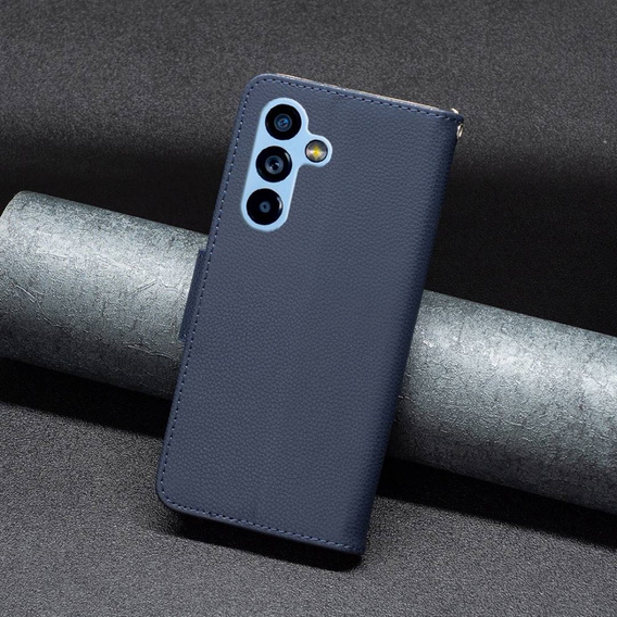 Klopové pouzdro pro Samsung Galaxy A54 5G, Wallet Litchi Magnet, námořnicky modré