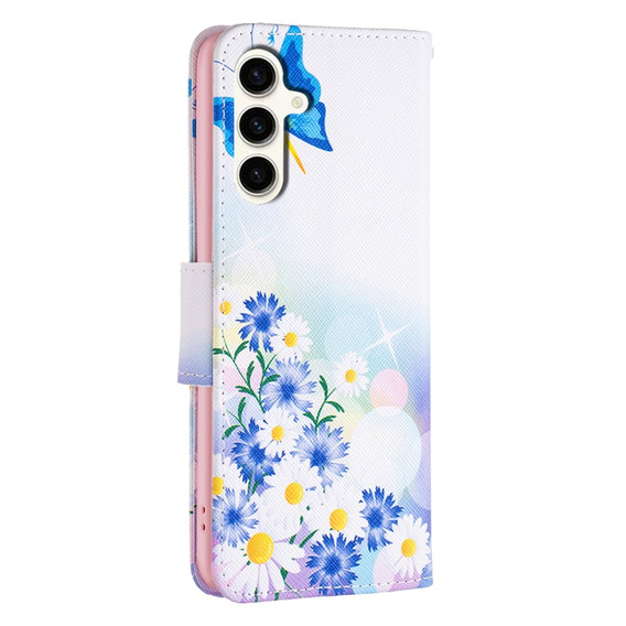 Klopové pouzdro pro Samsung Galaxy S23 FE, Wallet, Butterfly & Flowers bílé