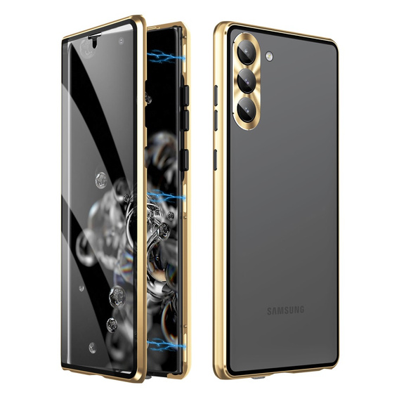 Pouzdro pro Samsung Galaxy S23 Plus, Magnetic Dual Glass, zlaté