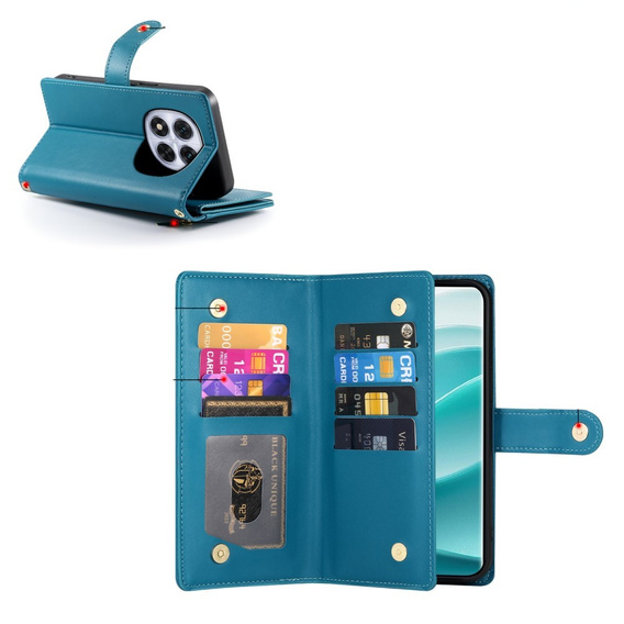 Klopové pouzdro pro Xiaomi Redmi Note 14 Pro 5G / Poco X7 5G, Wallet Zipper Pocket, modré