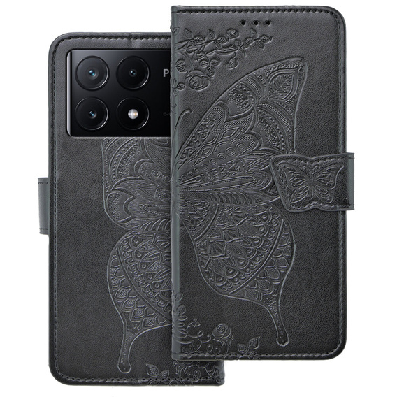 Klopové pouzdro pro Xiaomi Poco X6 Pro 5G, Butterfly, fialové
