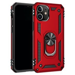 Pancéřové pouzdro pro iPhone 12 Mini, Nox Case Ring, červené
