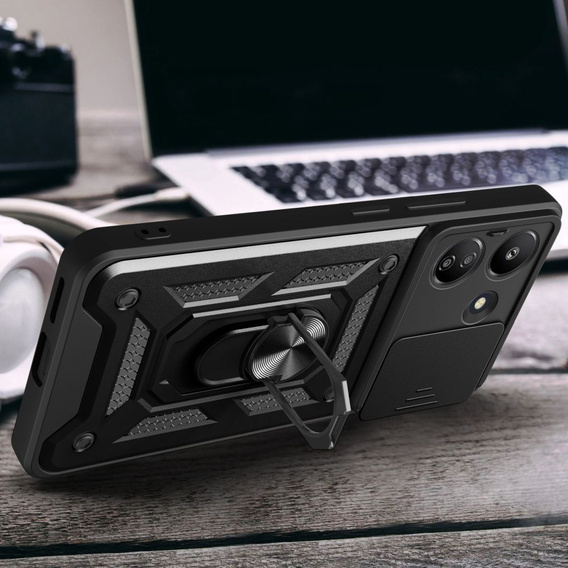 Pouzdro pro Xiaomi Redmi 13C / Poco C65, CamShield Slide, černé