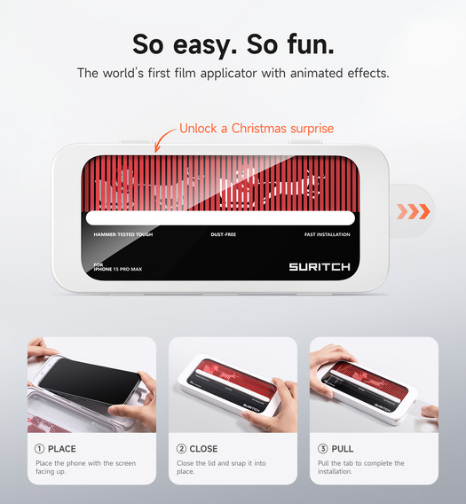 2x tvrzené sklo SURITCH pro iPhone 15 Pro Max