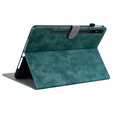 Pouzdro pro Samsung Galaxy Tab S9, Wallet Pen Slot, zelené