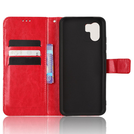 Klopové pouzdro pro Xiaomi Redmi A1 4G / A2 4G, Crazy Horse Wallet, červené