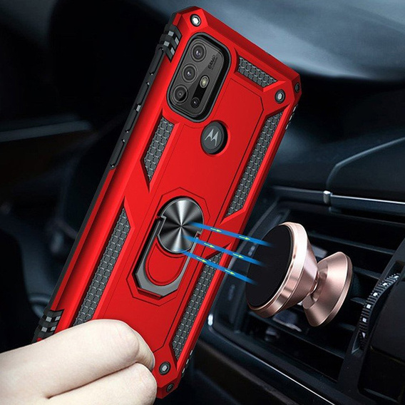Pancéřové pouzdro pro Motorola Moto G10/G30, Nox Case Ring, červené