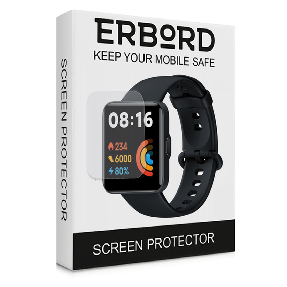 3x ERBORD Hydrogelová fólie pro Xiaomi Redmi Watch 2 Lite