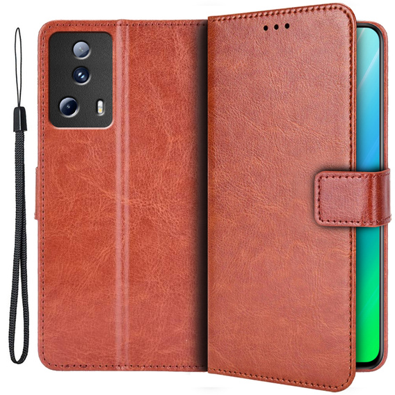Klopové pouzdro pro Xiaomi 13 Lite, Crazy Horse Wallet, hnědé