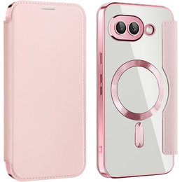 Klopové pouzdro pro Google Pixel 9A, RFID Wallet MagSafe CamShield, růžové