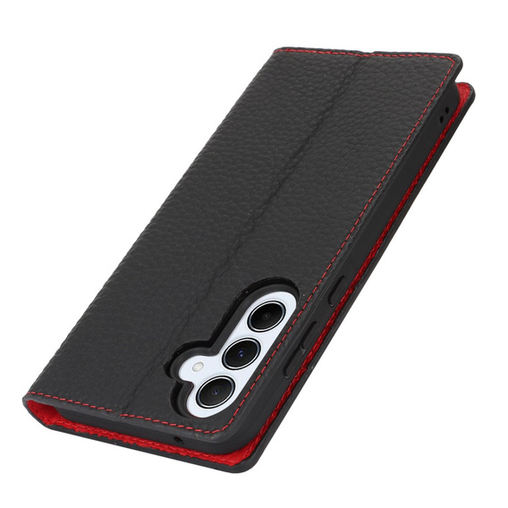 Klopové pouzdro pro Samsung Galaxy S24 FE, Litchi Skin Grain, černé