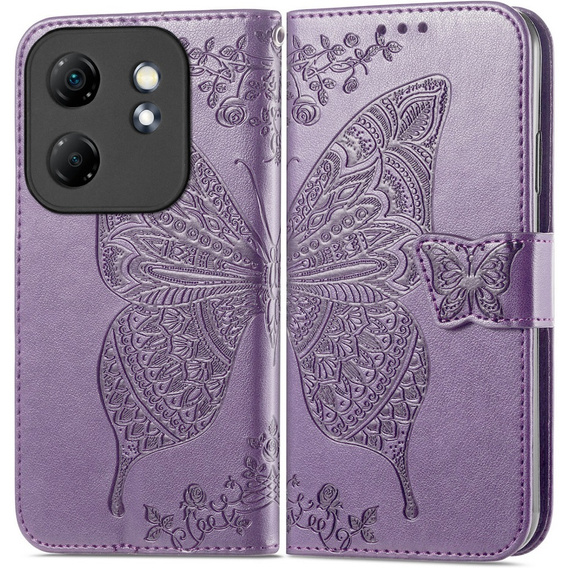 Klopové pouzdro pro Infinix Hot 50i 4G, Butterfly, fialové