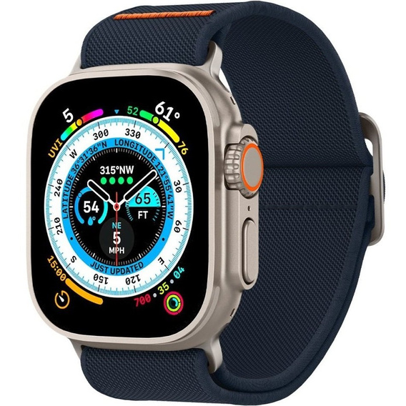 Pasek z Etui SPIGEN do Apple Watch 7 / 8 45mm, Metal Fit Pro, Szary