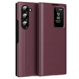 Flipové pouzdro pro Samsung Z Fold5 5G, Smart View Wallet, kaštanové