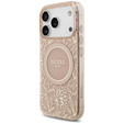 Pouzdro Guess IML Flowers Electroplated Allover With Beads Strap, pro MagSafe, s páskem pro iPhone 17 Pro Max