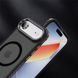 Matné pouzdro pro iPhone Air, pancéřované, pro MagSafe, kouřové s černými boky