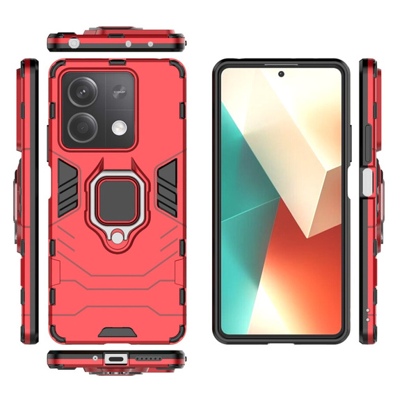 Pouzdro pro Xiaomi Redmi Note 13 5G, Kickstand Ring, červené