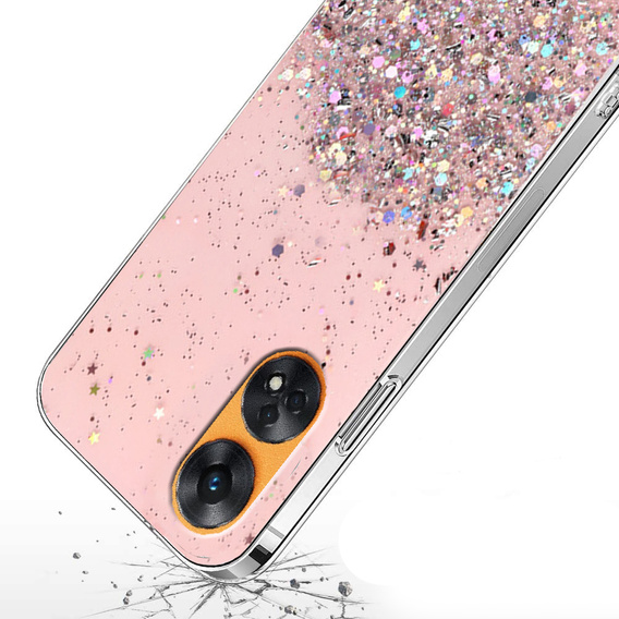 Pouzdro pro Oppo Reno8 T, Glittery, růžové