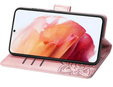 Klopové pouzdro pro Motorola Moto E14, Butterfly, růžové rose gold