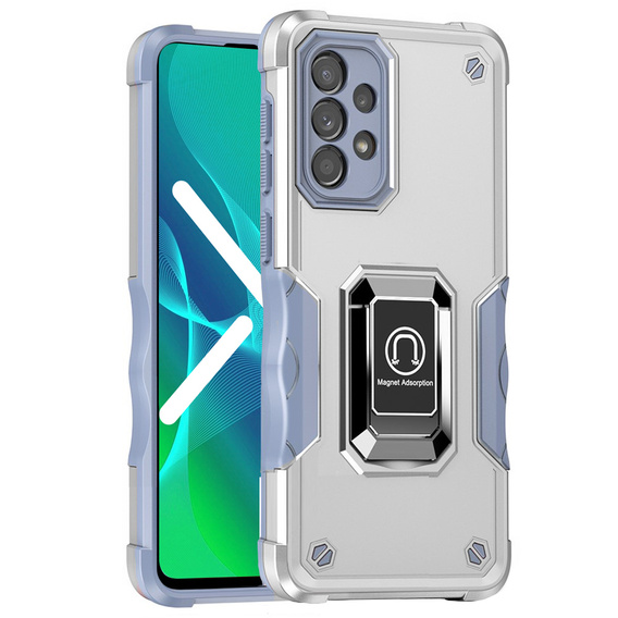 Pouzdro pro Samsung Galaxy A33 5G, Dual-Layer Armor, stříbrné