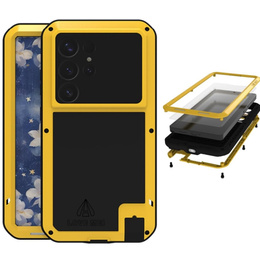 Pouzdro Love Mei pro Samsung Galaxy S25 Ultra, armored with glass, žluté