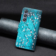 Klopové pouzdro pro Samsung Galaxy M34, Wallet, Sakura, modré