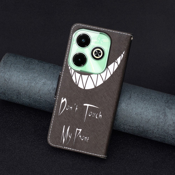 Klopové pouzdro pro Infinix Hot 40i, Wallet, Don't Touch My Phone černé