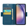 Pouzdro pro Samsung Galaxy A55, ERBORD Glossy Litchi, flipová peněženka, modré