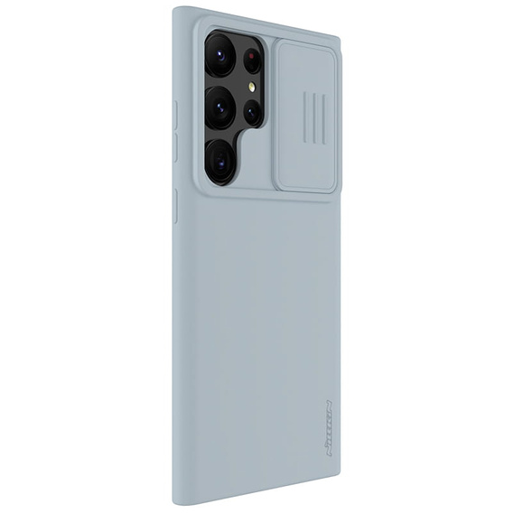 NILLKIN pouzdro pro Samsung Galaxy S23 Ultra, silikonové pouzdro CamShield pro MagSafe, modré