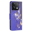 Klopové pouzdro pro Xiaomi Redmi Note 13 5G, Wallet, Butterflies fialové