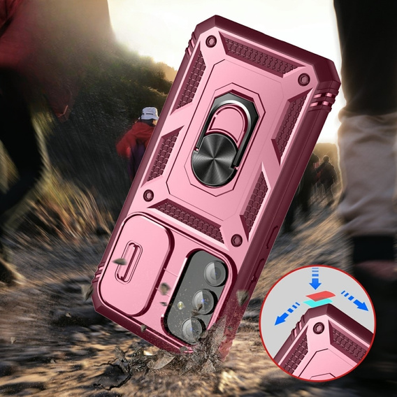 Pouzdro pro Samsung Galaxy A54 5G, CamShield Slide, růžové/ Bordó
