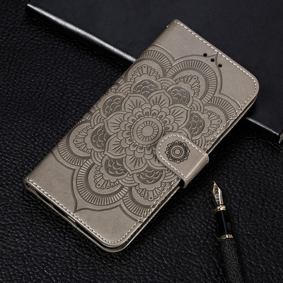 Klopové pouzdro pro Xiaomi Redmi Note 9s/ 9 Pro, Mandala Flower, šedé