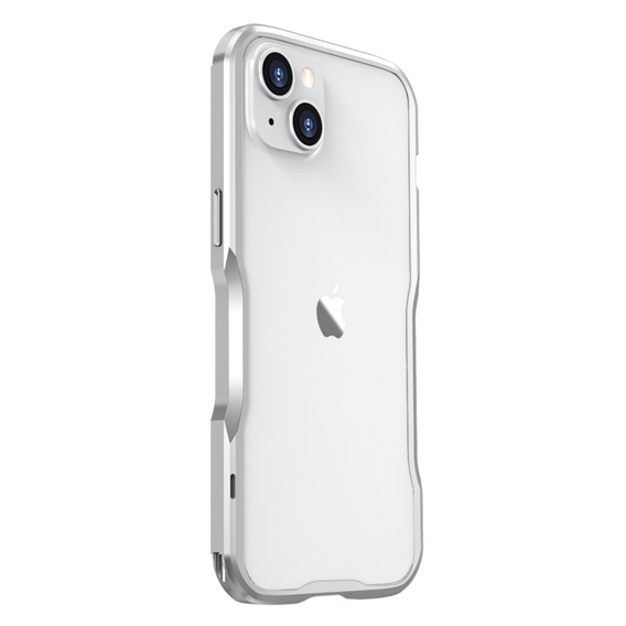 Pouzdro LUPHIE pro iPhone 14 Plus, Armor Bumper, stříbrné