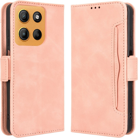Klopové pouzdro pro Motorola Moto G15 / Motorola Moto G15 Power, Card Slot, růžové