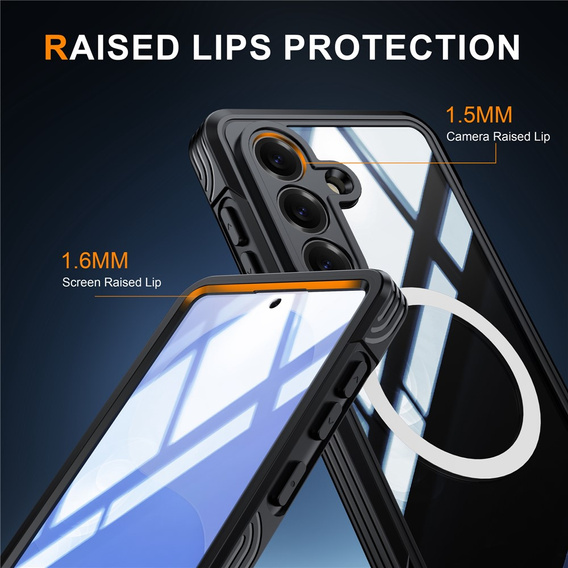 Pouzdro Shockproof se sklem, pro MagSafe pro Samsung Galaxy S26 Plus, černé