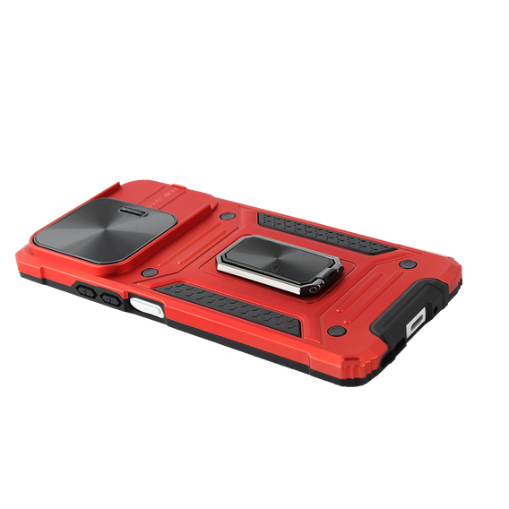 Pancéřové pouzdro pro Xiaomi Redmi Note 13 5G, CamShield Slide, červené + tvrzené sklo 9H