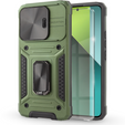 Pancéřové pouzdro pro Xiaomi Redmi Note 13 Pro 5G, CamShield Slide, zelené + tvrzené sklo 9H