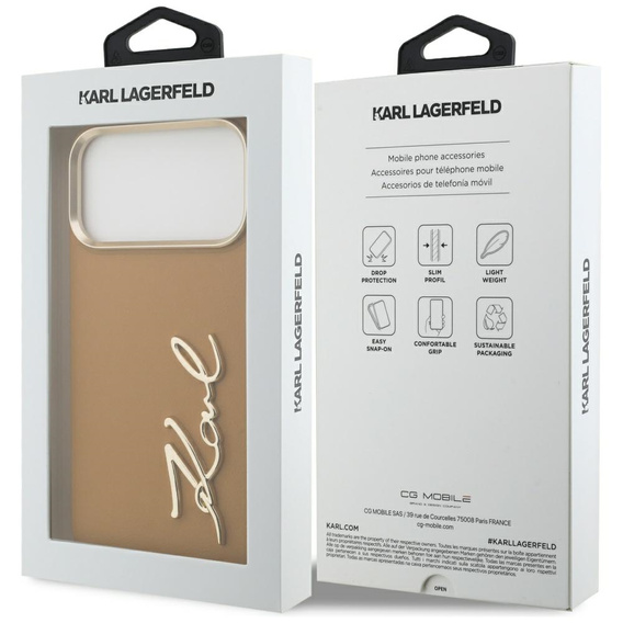 Pouzdro Karl Lagerfeld Karl Script Logo – s kovovými tlačítky pro iPhone 17 Pro Max
