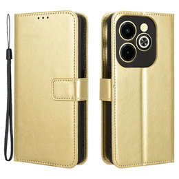 Klopové pouzdro pro Infinix Hot 40i, Crazy Horse Wallet, zlaté