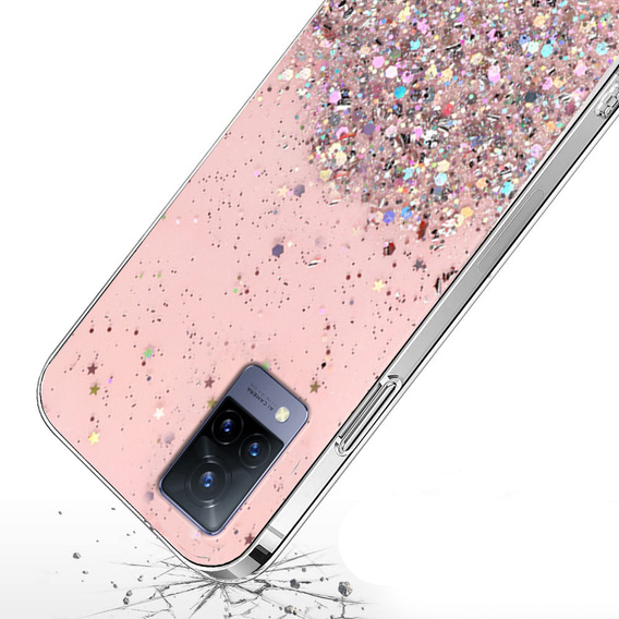 Pouzdro pro Vivo V21 5G, Glittery, růžové