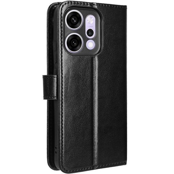Klopové pouzdro pro Oppo Reno 14, texturované Crazy Horse, černé