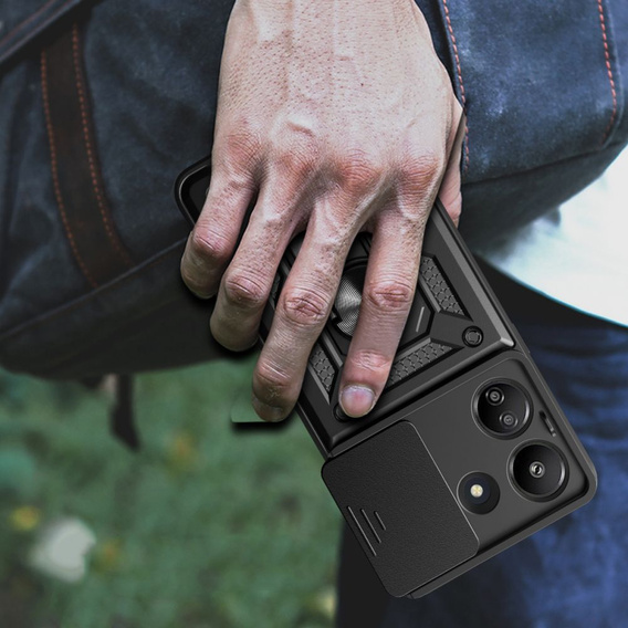 Pouzdro pro Xiaomi Redmi 13C / Poco C65, CamShield Slide, černé