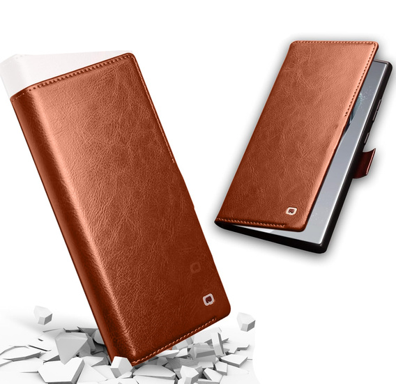 Flipové pouzdro pro Samsung Galaxy S25 Ultra, QIALINO Leather Wallet, hnědé