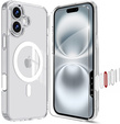 Pouzdro ERBORD MagSafe pro iPhone 16, aktivní tlačítko, průhledné + sklo na displej